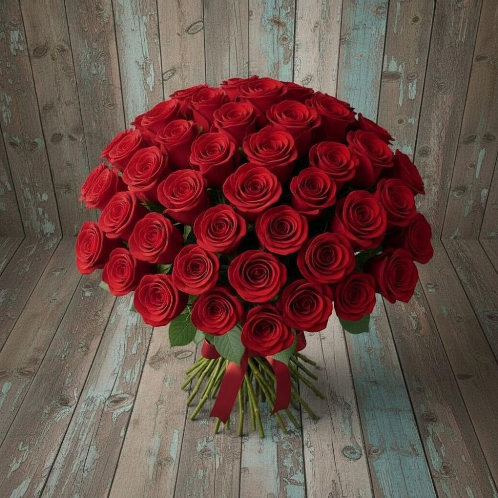 Букет 55 Красных роз Фридом в Фатеже