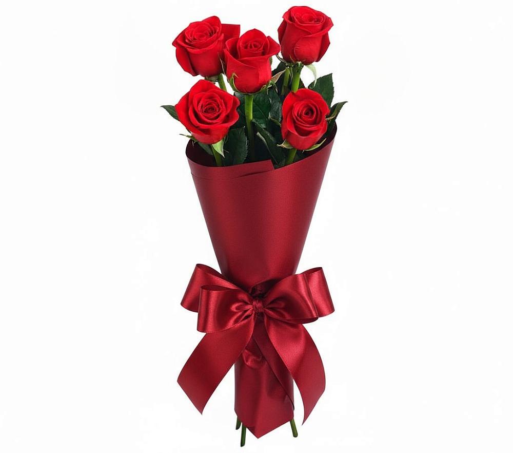 Букет 5 Красных роз Эдлесс Лав в Фатеже