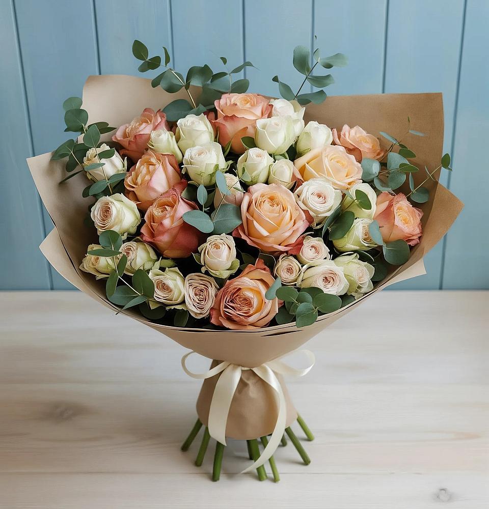 Букет цветов из: Альстромерии и Розы в Фатеже