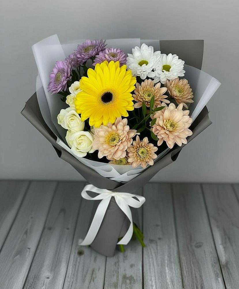 Букет цветов из: Розы, Герберы и Хризантемы в Фатеже