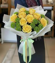 Букет цветов из:  Хризантемы и Розы в Фатеже