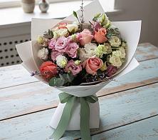 Букет цветов из:  Розы, Лизиантусы и Гвоздики в Фатеже