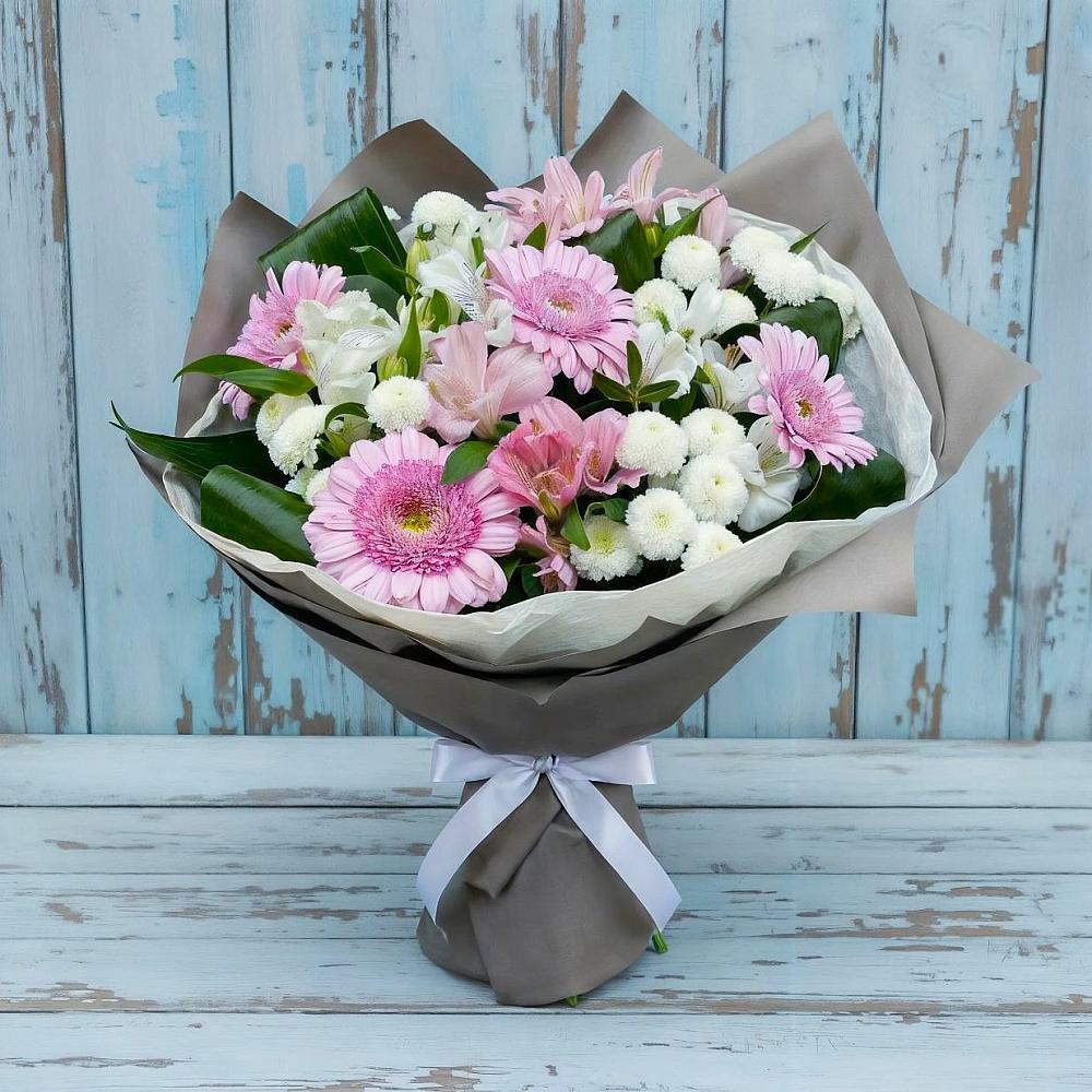 Букет цветов из: Герберы, Альстромерии и Хризантемы в Фатеже