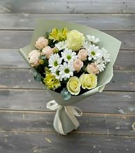 Букет цветов из:  Альстромерии, Розы и Хризантемы в Фатеже