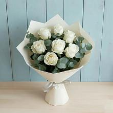Букет Белые розы в Эвкалипте #REPLACE_PRED# Фатеже